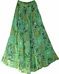 Olivine Green Georgette Skirt