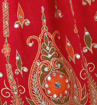 Milano Red Sequin Long Skirt