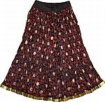 Black Red Ethnic Skirt