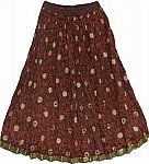 Chocolate Red Ethnic Skirt