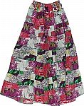 White Floral Peasant Skirt