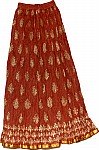 Brown Rust Ethnic Long Skirt