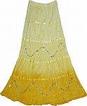 Golden Sand Sequin Long Skirt