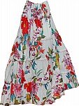White Floral Peasant Skirt