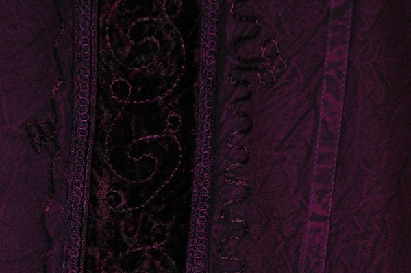 Plum Paradise Velvet Trimmed Embroidered Pants