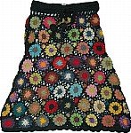 Black Crochet Cotton Skirt