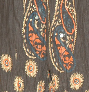 Black Long Skirt in Cotton Crinkle