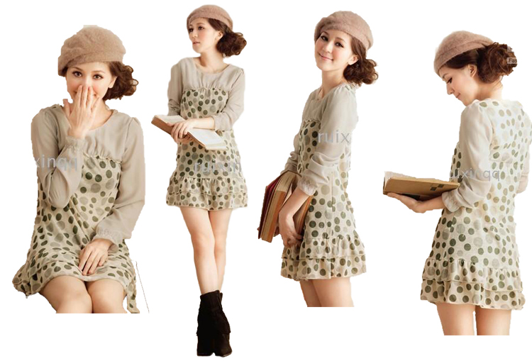 Sexy Summer Brown Polka Dot Short Chiffon Dress