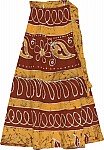 Long Wrap Skirt in Nutmeg