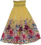 Colorful Yellow Maxi Dress Smock Skirt