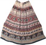Indian Long Skirt with Animal Print