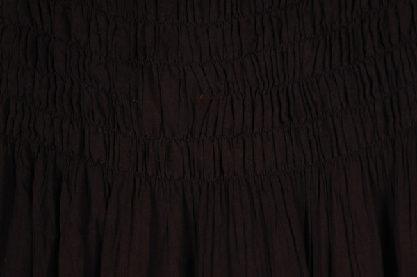 Smocked Waist Mocha Tiers Cotton Long Skirt