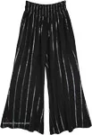 Celestial Cosmic Black Pants with Silver Accents