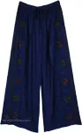 Sapphire Blue Overlap Front Slit Pants