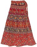 Long Wrap Around Skirt in Red Cardinal