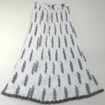 White Black Crinkle Summer Long Skirt