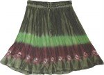 Tie Dyed Short Skirt in Green