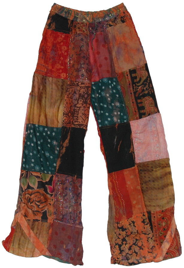 Sunfire Patchwork Lounge Pants Brown patchwork,38L