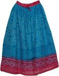 Bohemian Style Blue Pink Long Skirt