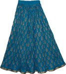 Bahama Blue Crinkle Long Summer Skirt