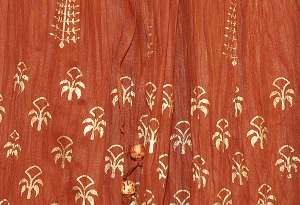 Crinkle Long Summer Skirt in Kenyan Copper