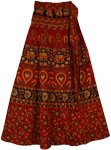 Block Print Red Blood Long Wrap Skirt