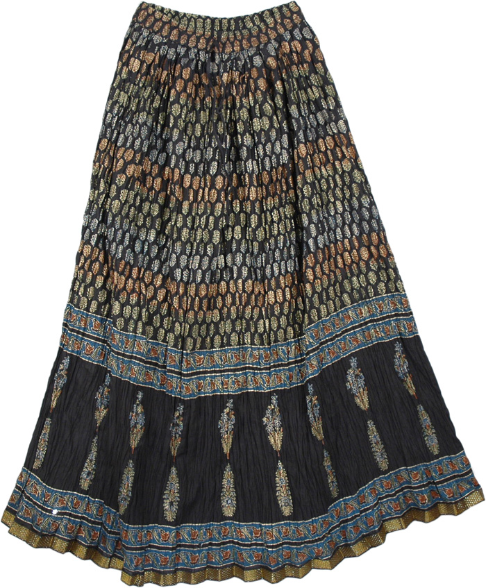 Sale:$9.99 Boho Crinkled Skirt in Black Allure | Clearance | Crinkle ...