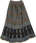 Boho Crinkled Skirt in Black Allure