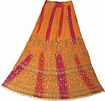 Arabian Princess Ethnic Long Skirt in Orange