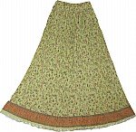 Grassy Green Bohemian Long Skirt