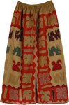 Bohemian Applique Work Cotton Long Skirt