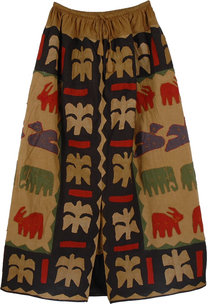 Tribal Symbols Animal Applique Skirt