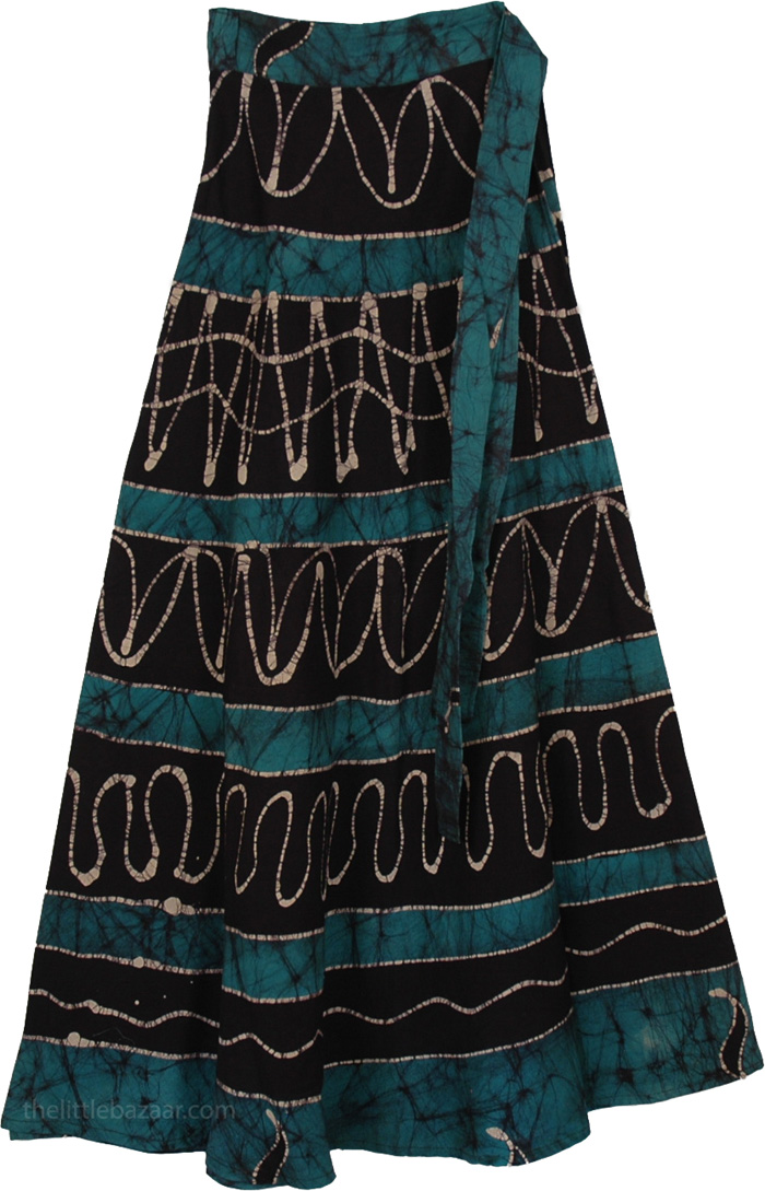 Blumine Green Wrap Long Skirt