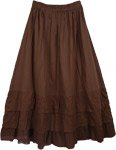 Chocolate Boho Tiered Skirt