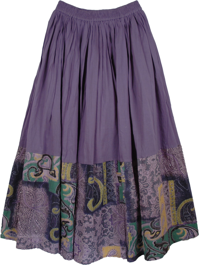 Smoky Purple Casual Long Skirt