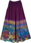 Wine Berry Tie Dye Chic Long Skirts