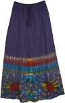 Pickled Blue Tie Dye Hippie Skirt in Jersey Cotton