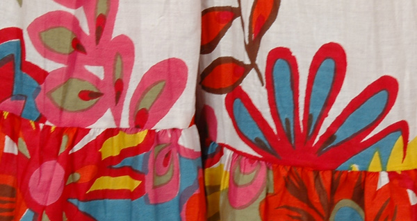 Sparkle Flowers Cotton Print Skirt