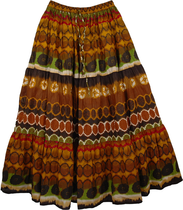 Boho Wilderness Cotton Print Long Skirt