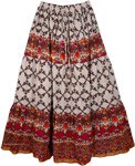 Carmine Bright Cotton Long Skirt