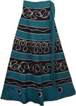 Bunker Blue Earth Batik Wrap Skirt