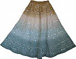 Boho Tie Dye Sequin Long Skirt