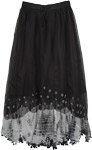French Fashion Black and White Long Skirt
