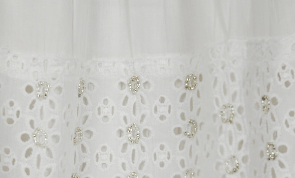 Silver Beads While Long Skirt