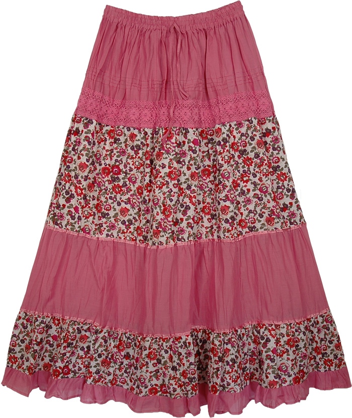 Cadillac Pink Floral Women`s Skirt