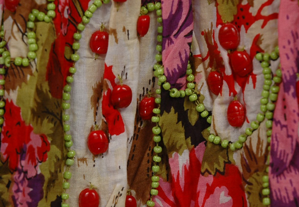 Vintage Look Floral Mermaid Skirt with Beads