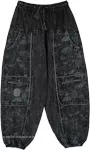 Midnight Mycology Cotton Harem Cargo Pants