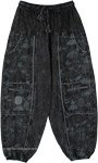 Midnight Mycology Cotton Harem Cargo Pants