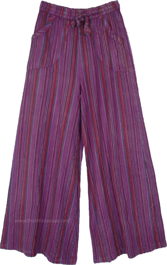 Purple Cruise Wide Leg Cotton Pants