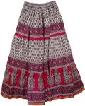 Mushy Print Cotton Print Long Skirt